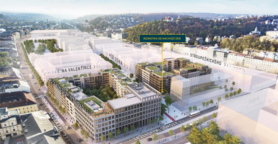 Velkorysá jednotka pro moderní kavárnu či showroom v unikátním projektu Smíchov City
