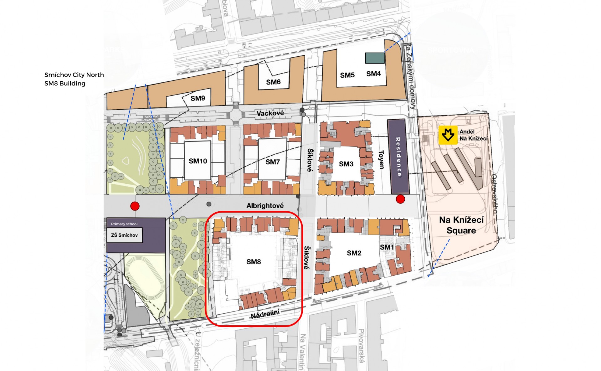 Pronájem obchodních prostor SM8 Smíchov City Praha 5 Q1 2028