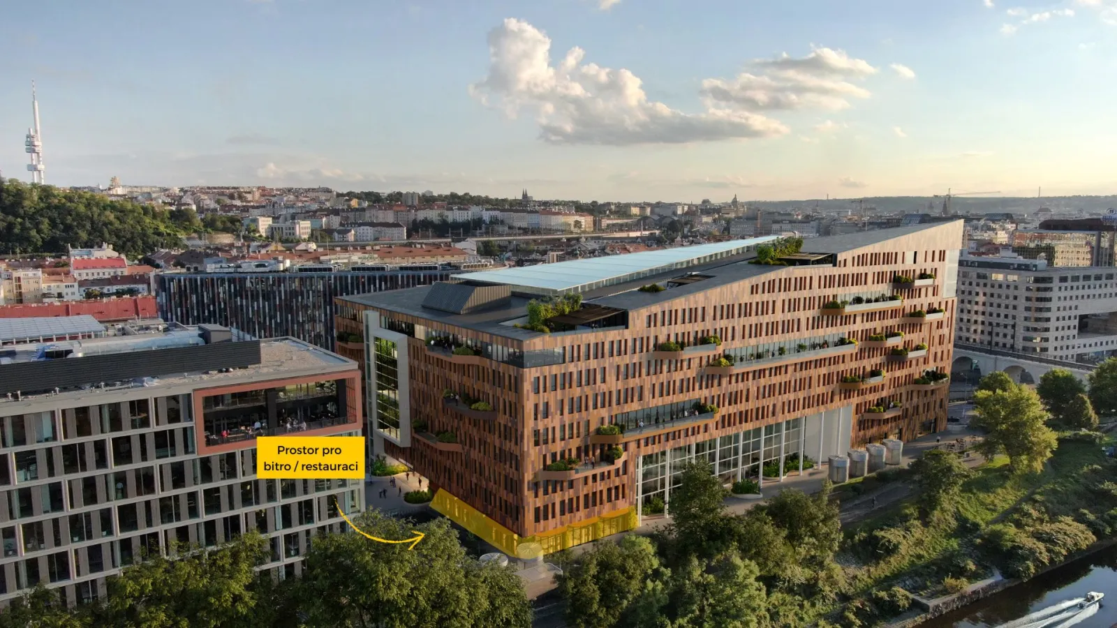 Pronajato: Rohový prostor 350 m2 pro zdravé bistro v Karlíně se zahrádkou