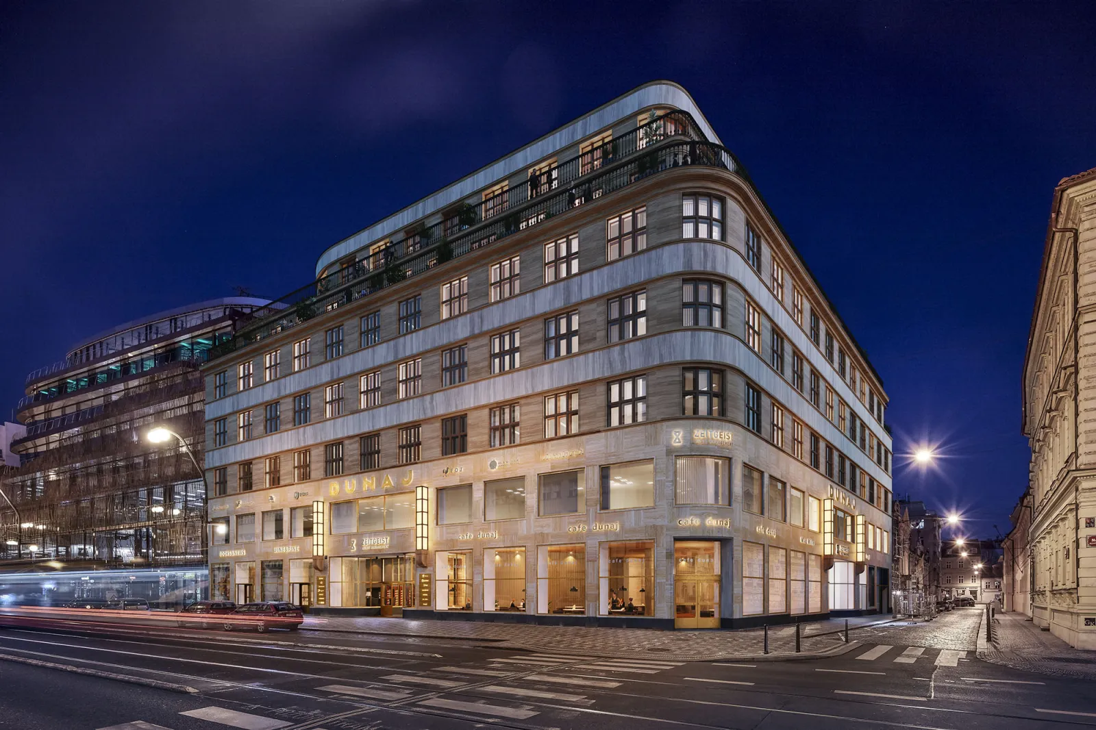 Pronájem prostor pro restauraci na Praze 1 v prestižní budově Palác Dunaj ve Voršilské ulici, 214 m2