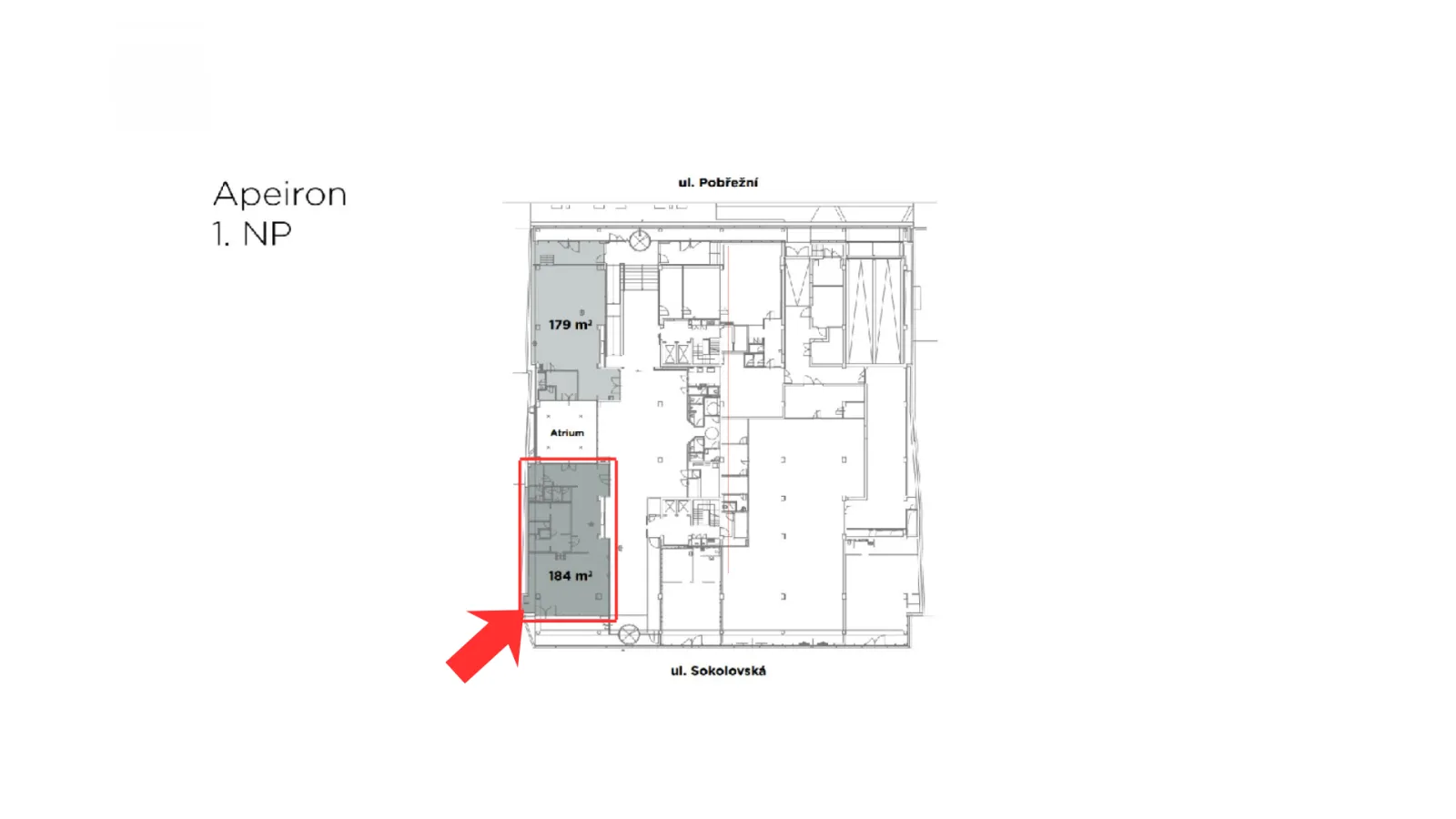 Apeiron – retail space for lease, Prague 8 (Karlín)